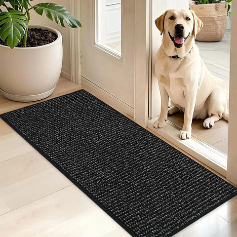 BEQHAUSE Dirt Trapper Door Mat front view shows dense fibers trapping dirt effectively