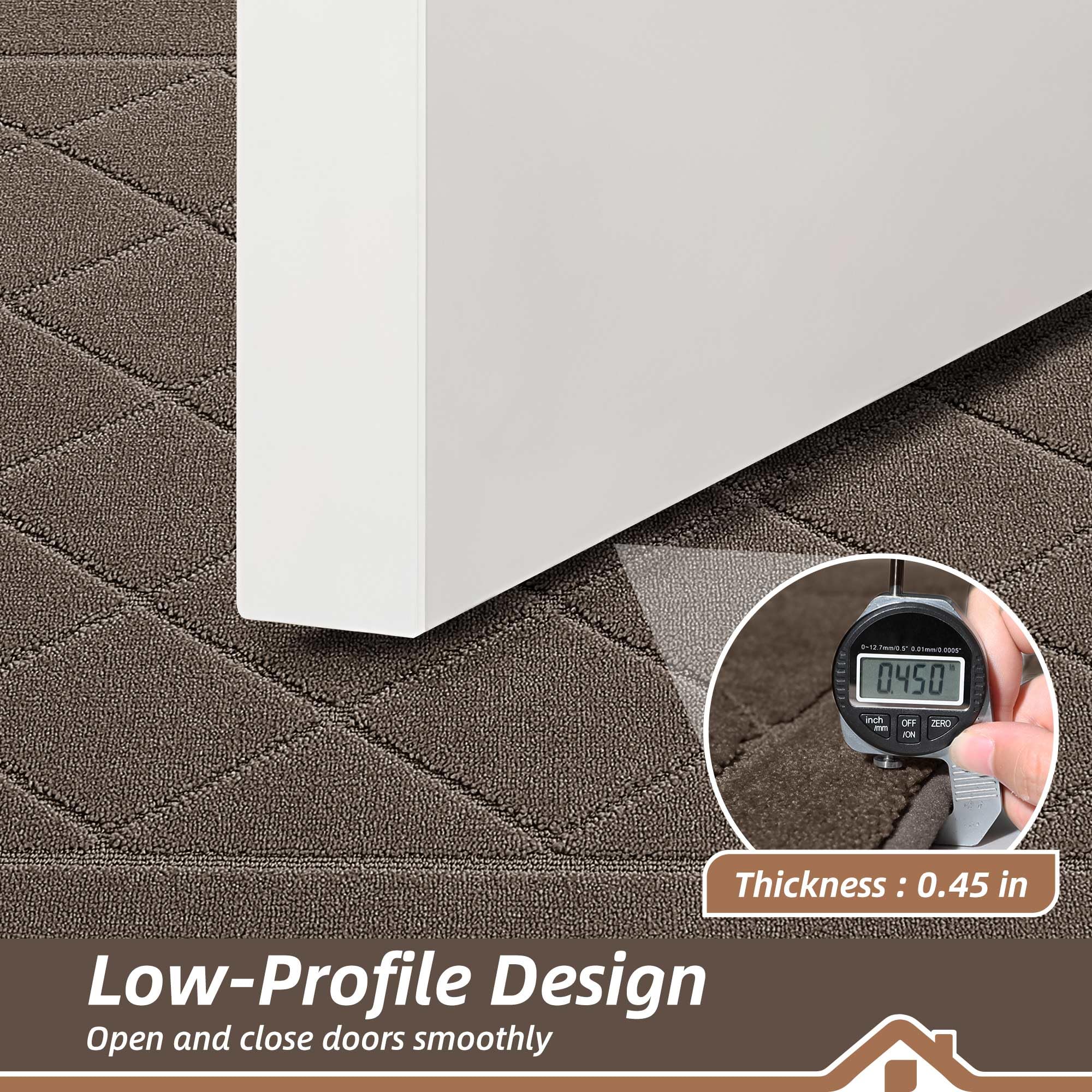 BEQHAUSE Dirt Trapper mat with geometric pattern complements modern foyers.