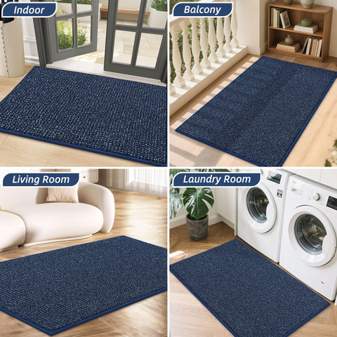 BEQHAUSE Dirt Trapper door mat low-profile blue aids smooth door operation