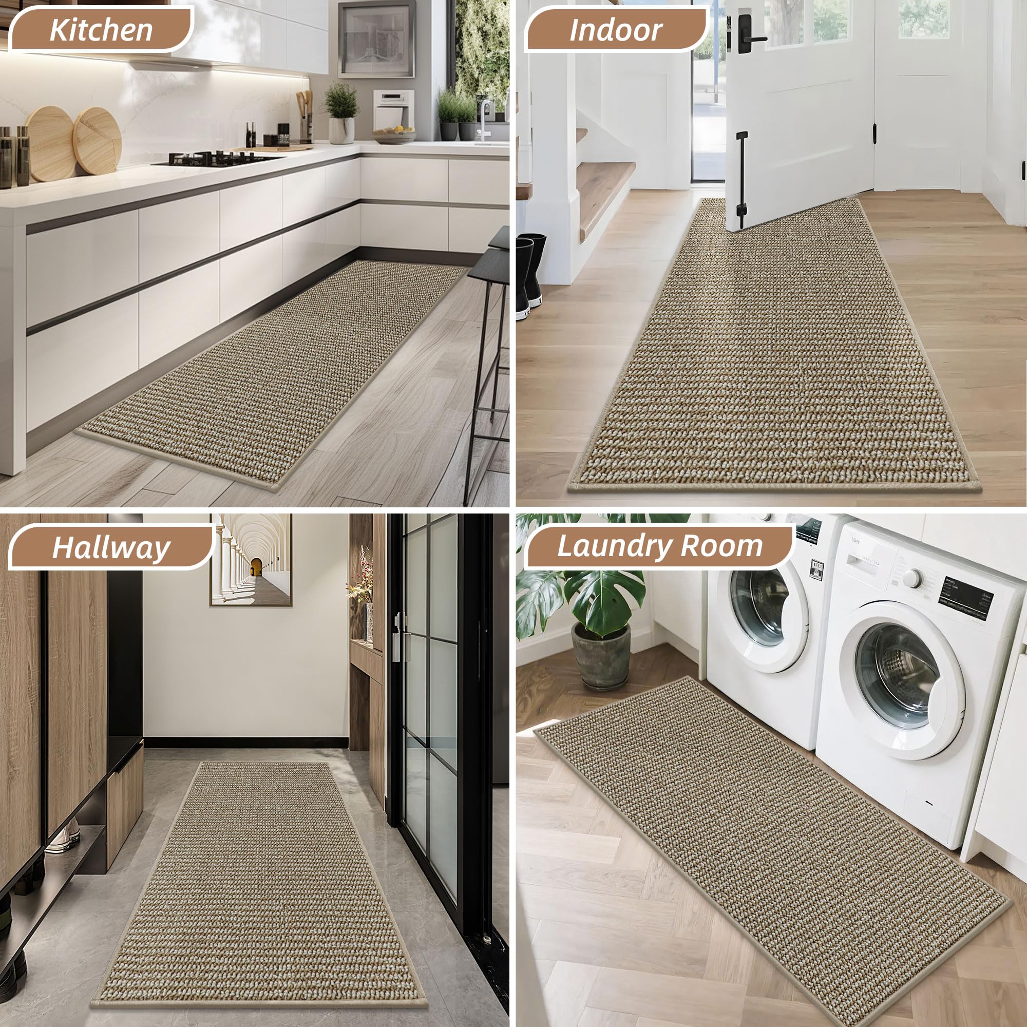BEQHAUSE dirt-trapper door mat machine-washable for deeper cleaning.