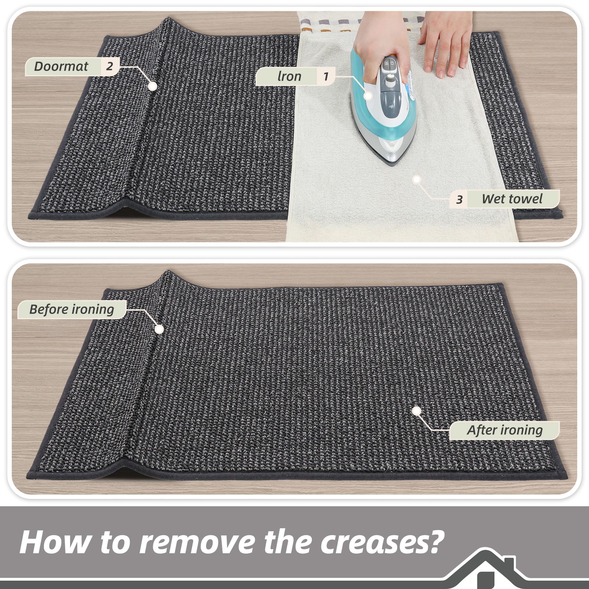 BEQHAUSE dirt-trapper mat suits all-weather entryways.