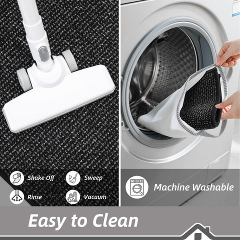 BEQHAUSE Dirt Trapper door mat handles wet shoes in rainy weather.