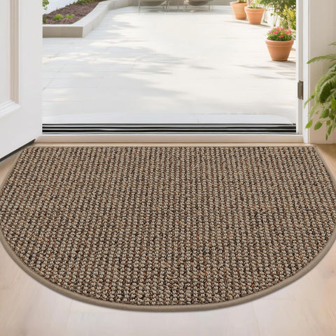 BEQHAUSE Dirt Trapper semi-circle mat captures dirt at the entrance.