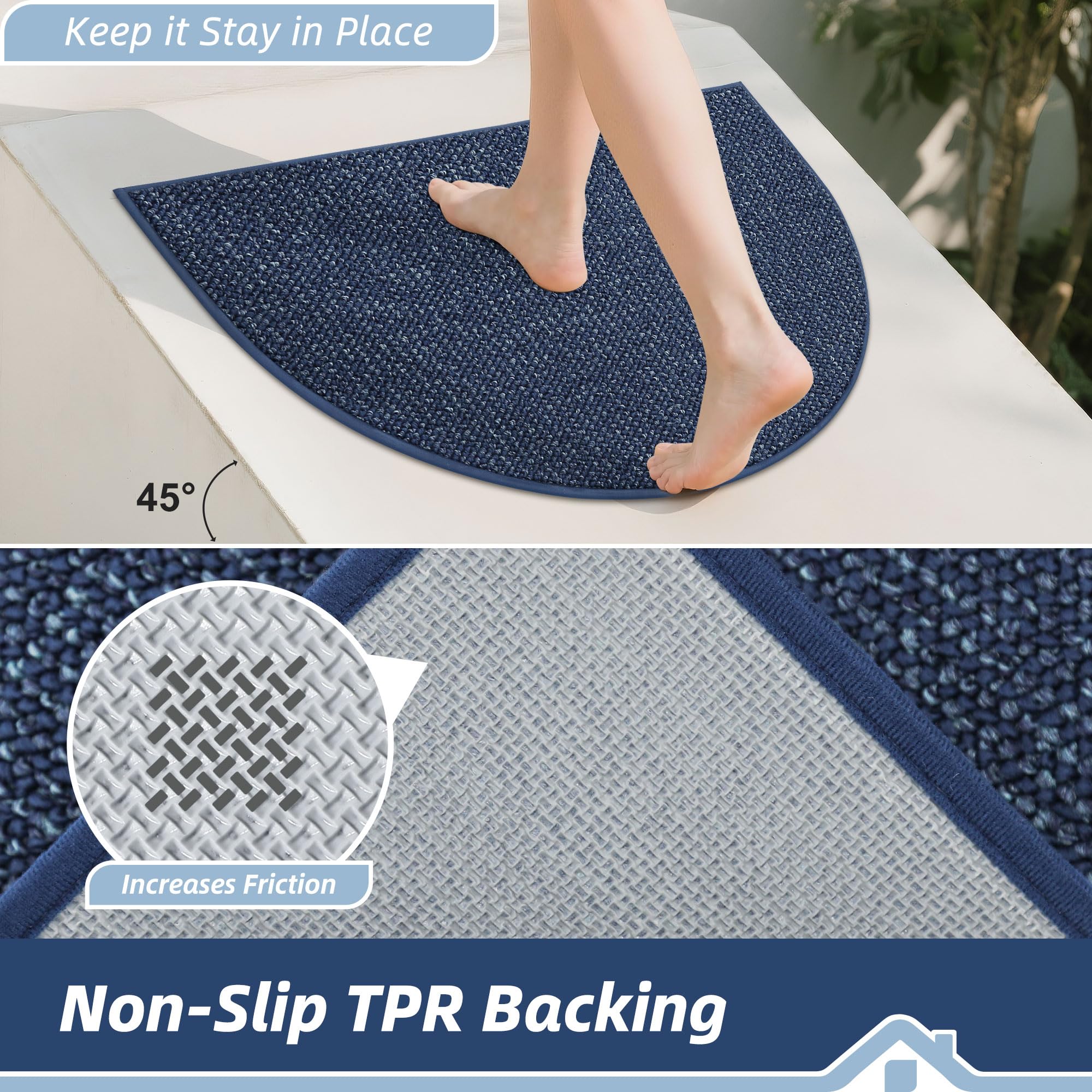 BEQHAUSE Dirt Trapper semi circle design fits entryways elegantly