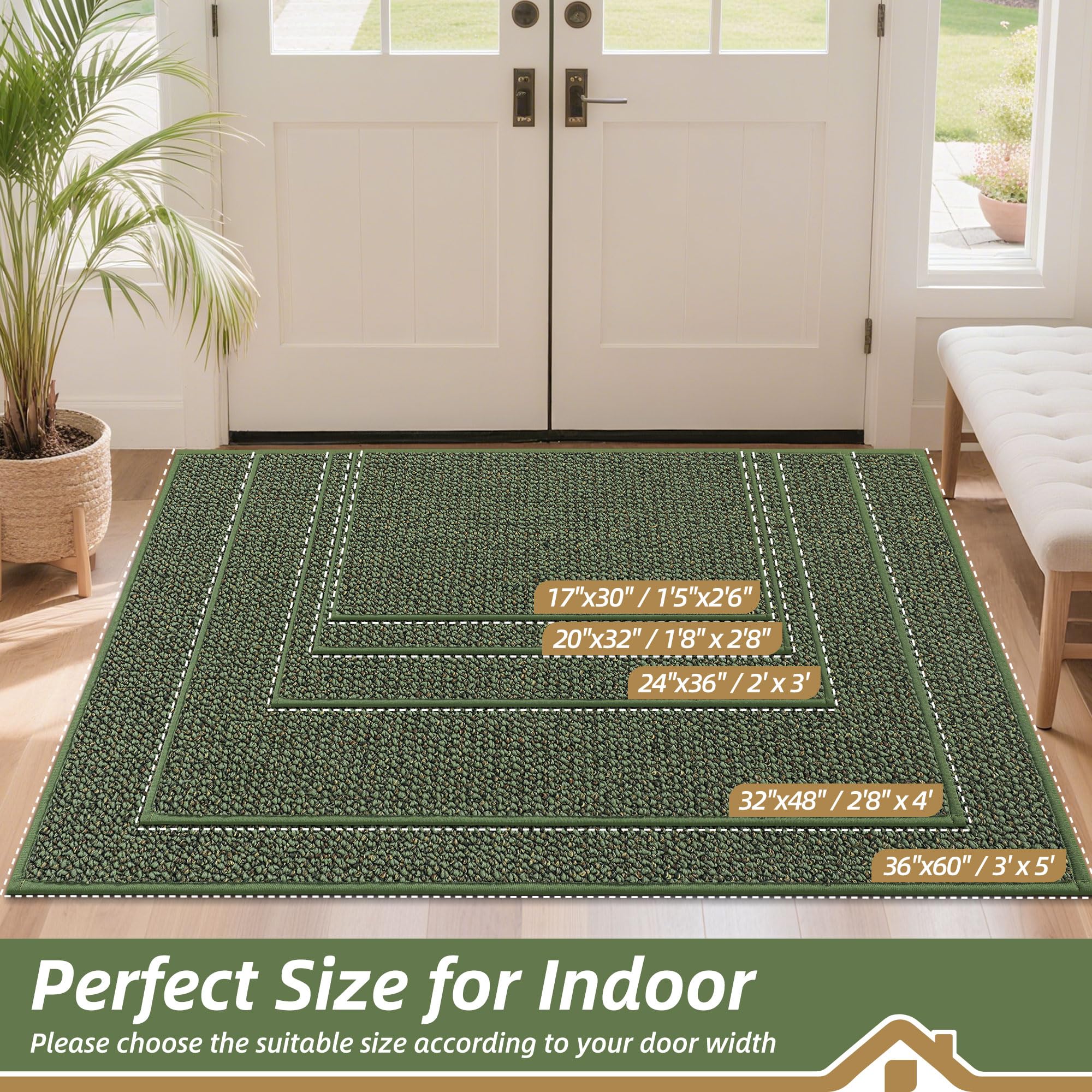 BEQHAUSE Dirt Trapper Door Mat texture closeup highlights dense yarns for effective soil scraping
