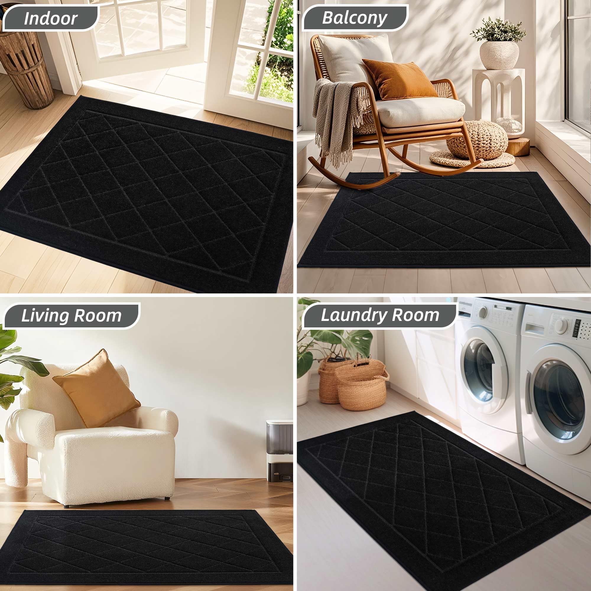 BEQHAUSE Dirt Trapper Washable Mat cleans easily with vacuum or hose