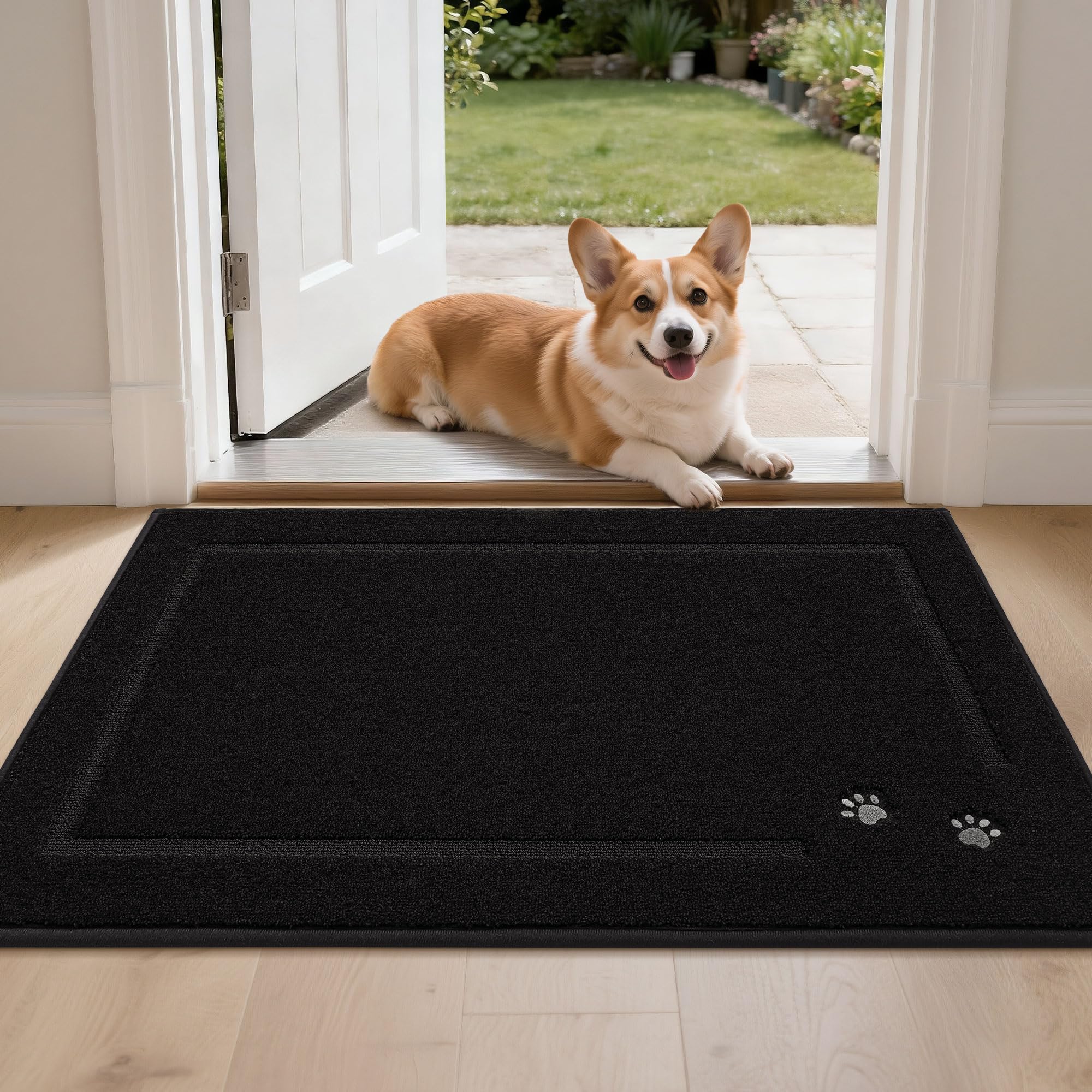 BEQHAUSE dog door mat mud-trapper captures dirt at the entry for cleaner floors