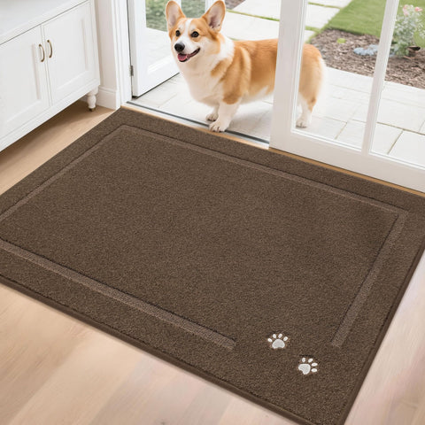 BEQHAUSE dog door mat with three-layer absorbent design traps mud