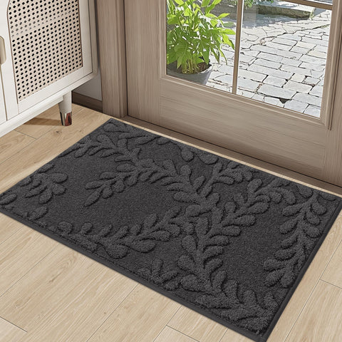 BEQHAUSE door mat with leaf-pattern adds style while catching dirt