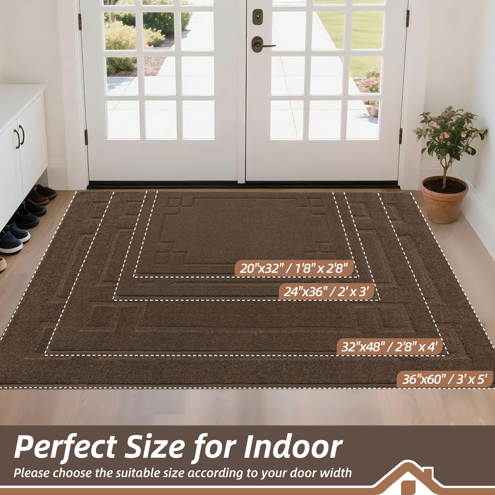 BEQHAUSE door mat absorbent fibers close-up highlights moisture capture
