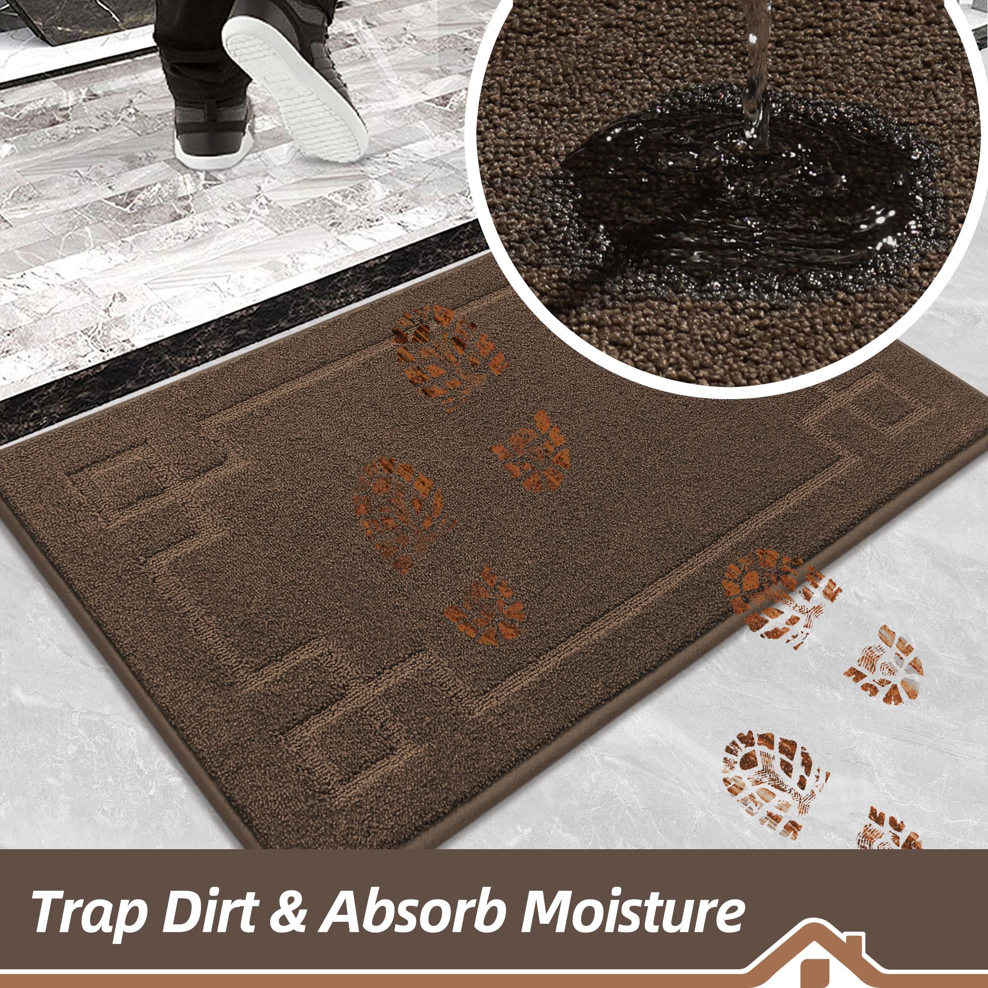 BEQHAUSE door mat dirt-scrape weave traps dirt before it enters the home