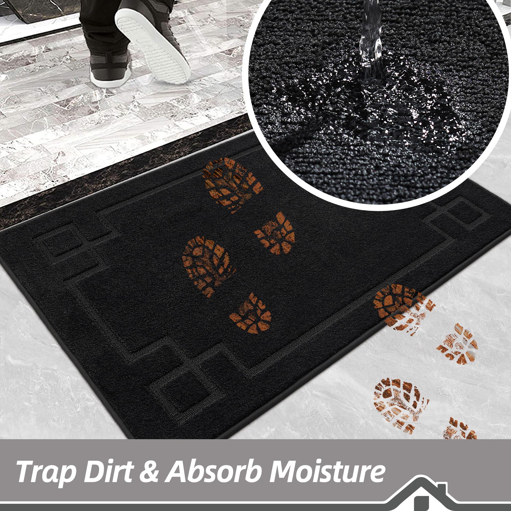 BEQHAUSE mat close-up shows dense yarns trapping dirt and moisture