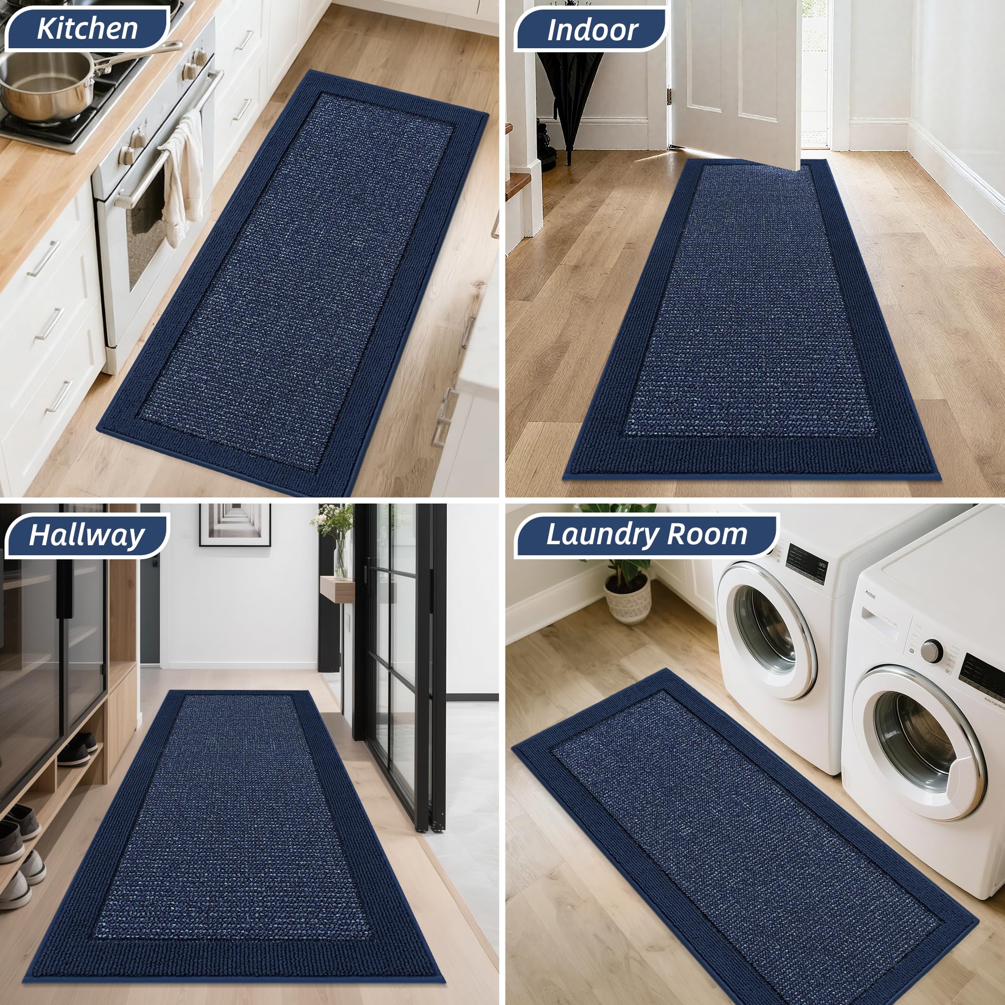 BEQHAUSE door mat blue color adds modern style