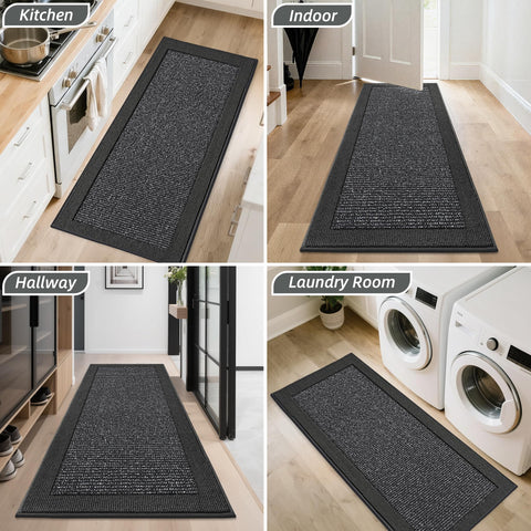 BEQHAUSE charcoal texture highlights dense yarns designed to trap dirt.