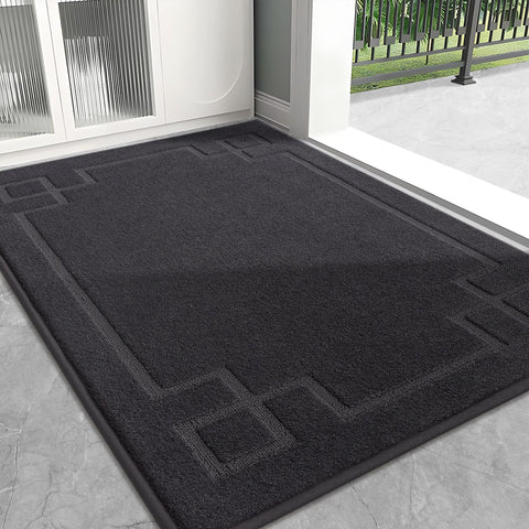 BEQHAUSE door mat dark grey texture hides dirt between cleanings