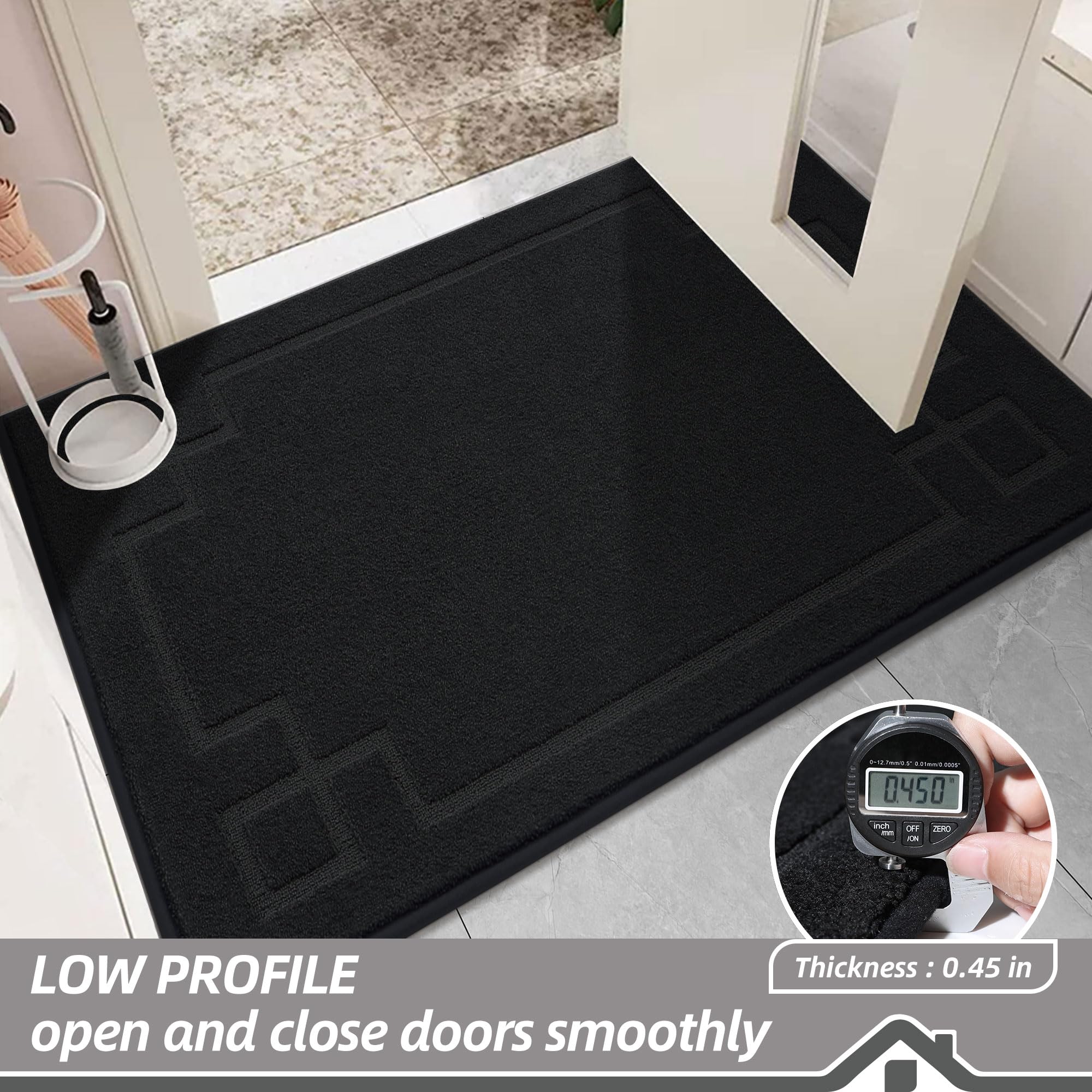 BEQHAUSE door mat scrapes dirt from footwear before entering