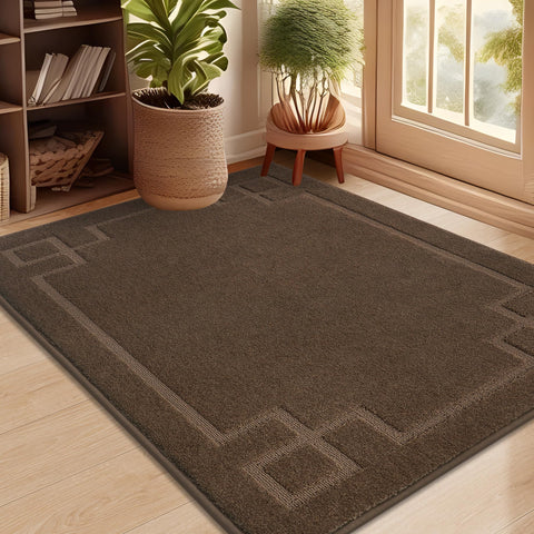 BEQHAUSE door mat at the front door traps moisture and dirt for a cleaner entry.
