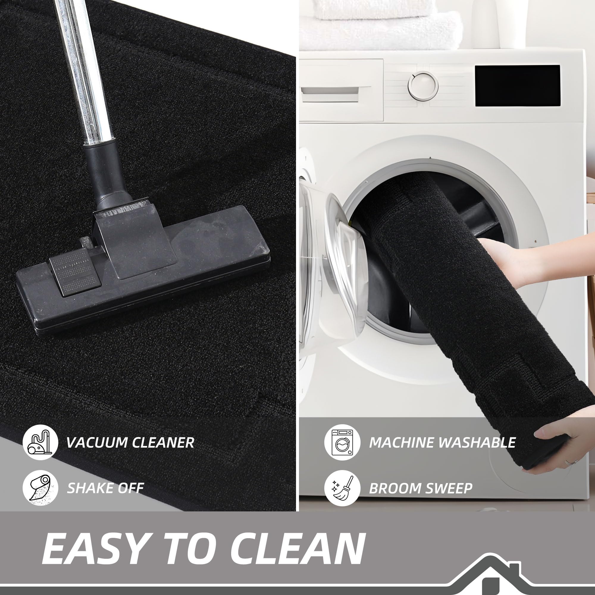 BEQHAUSE low-profile 0.45-inch mat stays tucked under doors