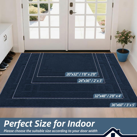 BEQHAUSE door mat low-profile 0.45 inch fits under doors and prevents sticking.