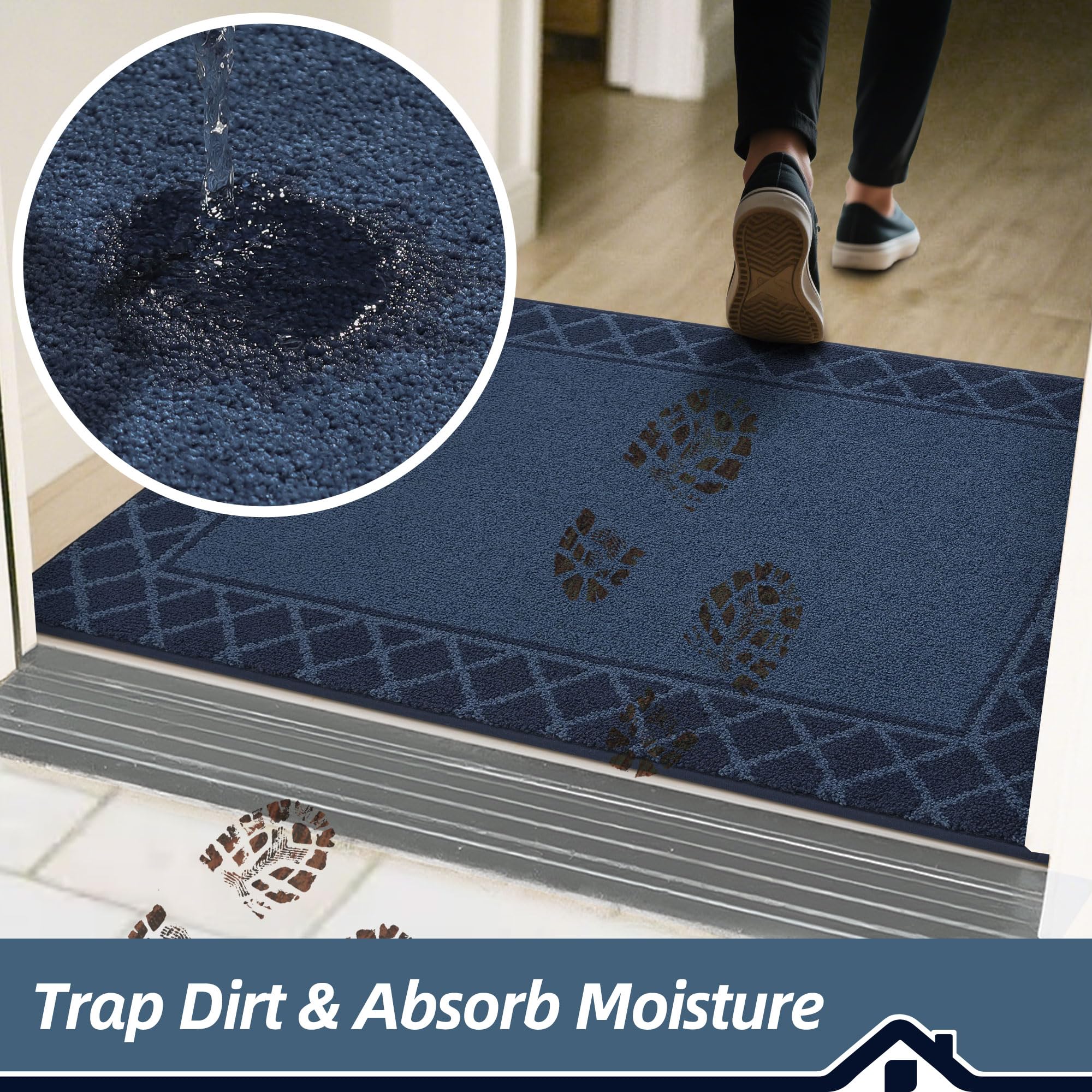 BEQHAUSE low-profile mat fits under doors without snagging.