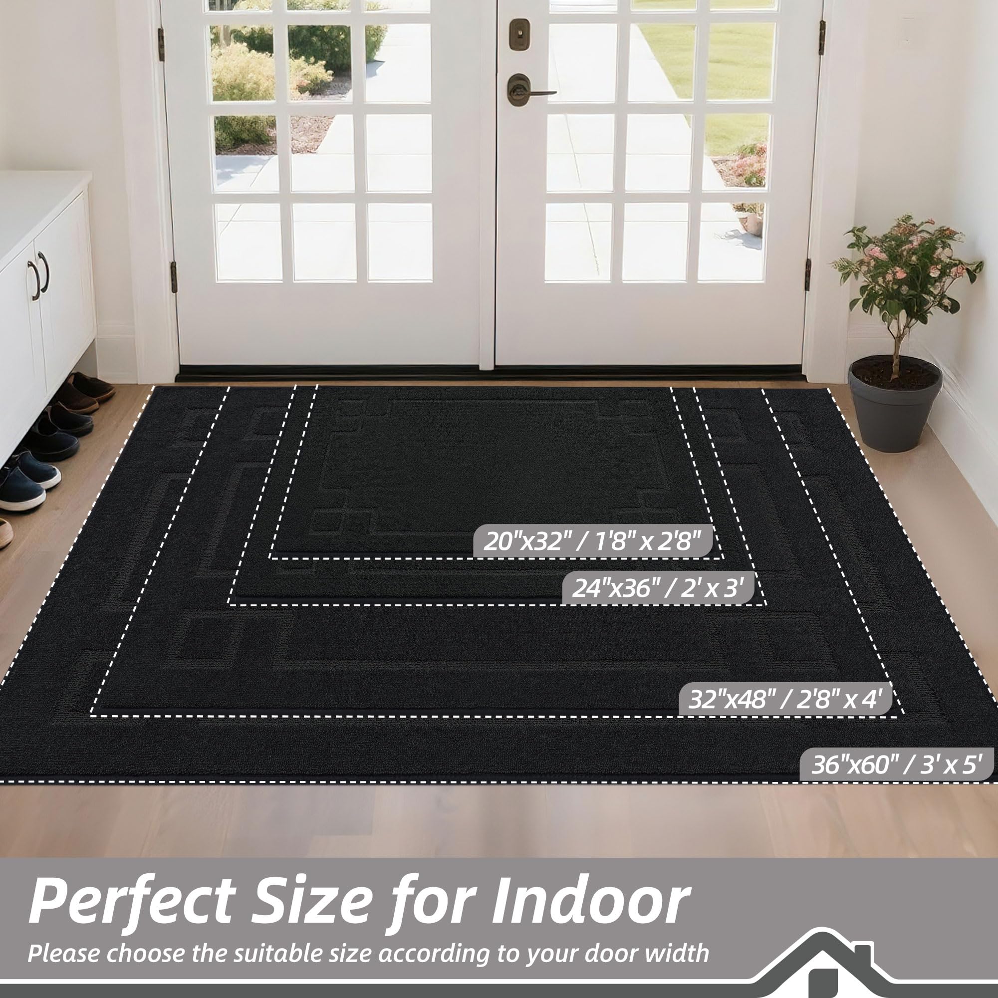 BEQHAUSE machine-washable mat cleans easily and dries quickly