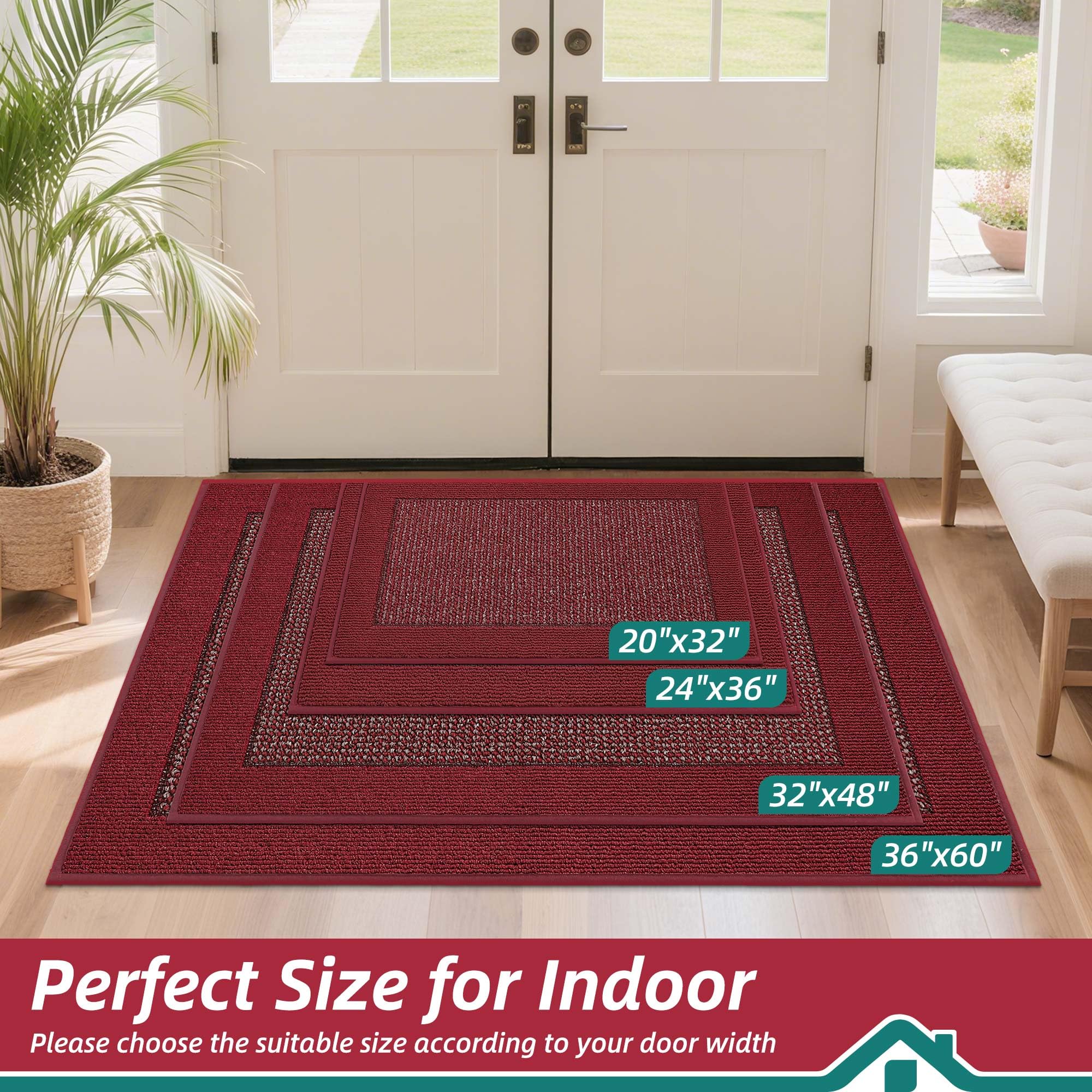 BEQHAUSE mat with non-slip backing remains secure on dry floors.