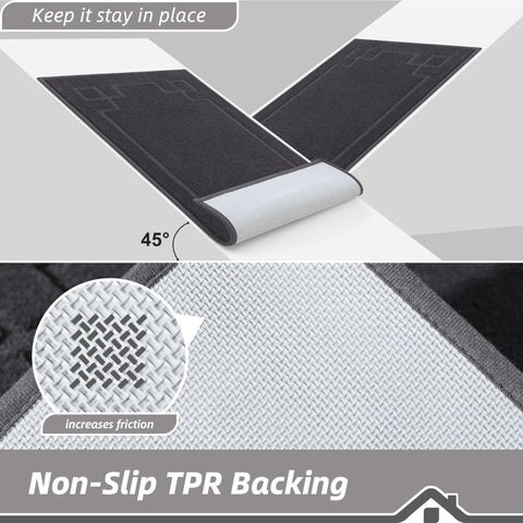 BEQHAUSE door mat non-slip backing stays put on dry floors