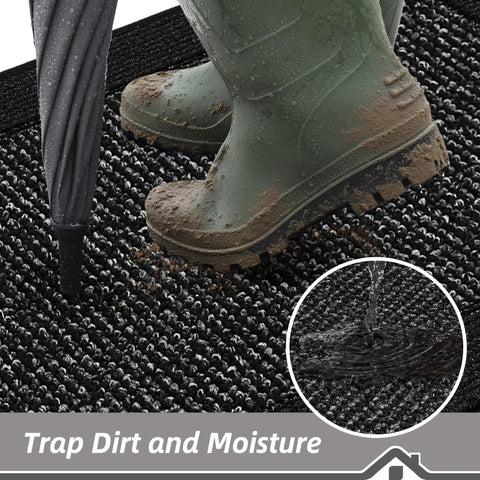 BEQHAUSE non-slip backing keeps the mat in place on dry floors.