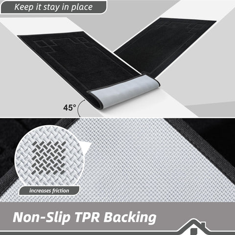 BEQHAUSE mat non-slip backing provides stable grip on dry floors