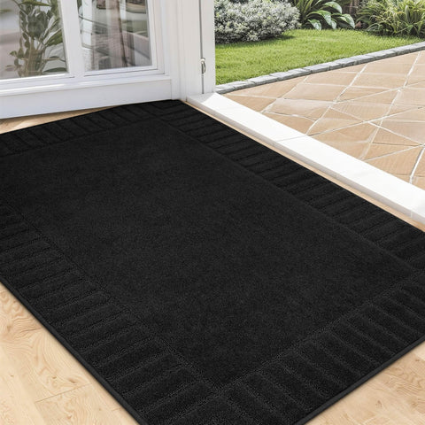 BEQHAUSE non-slip door mat with dirt-trapping design for a clean entry
