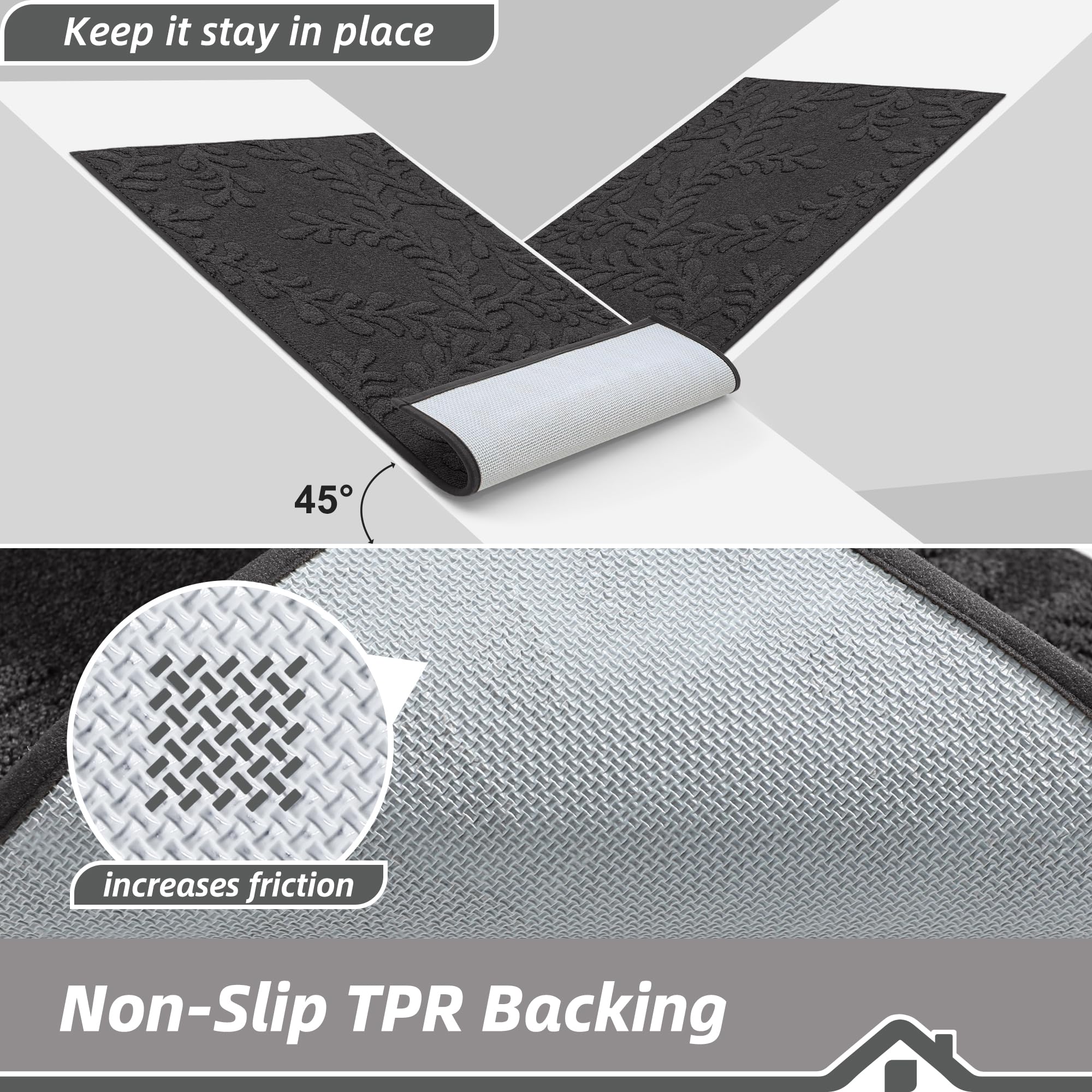 BEQHAUSE mat with reinforced overlock edges prevents curling