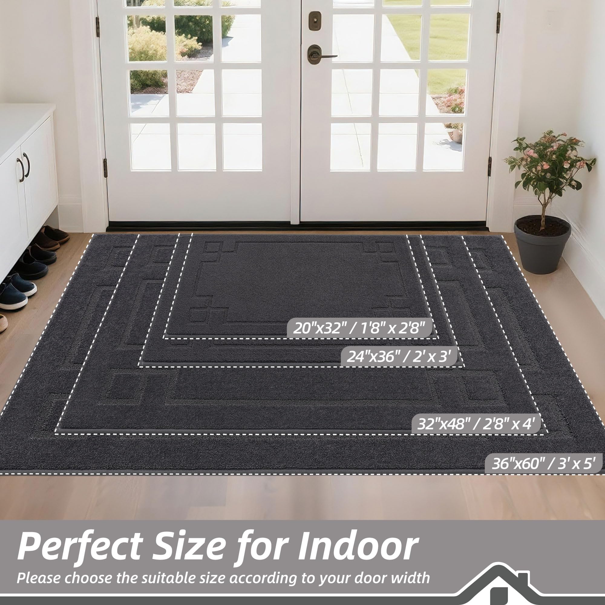 BEQHAUSE door mat resists stains and fading after repeated washings