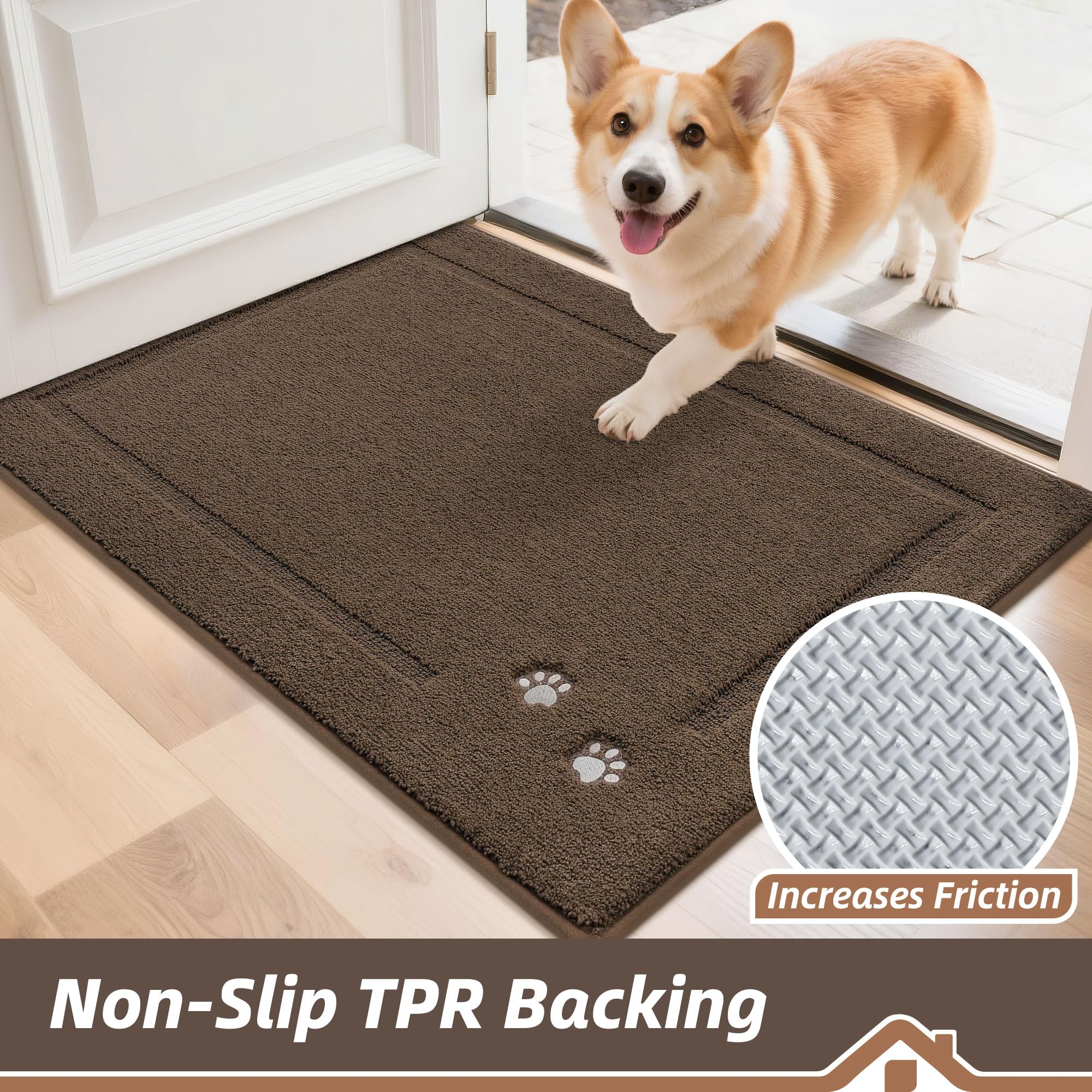 BEQHAUSE easy-clean mat with reinforced overlock resists curling