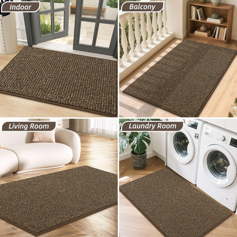 BEQHAUSE Entryway mat in warm brown suits most decors.
