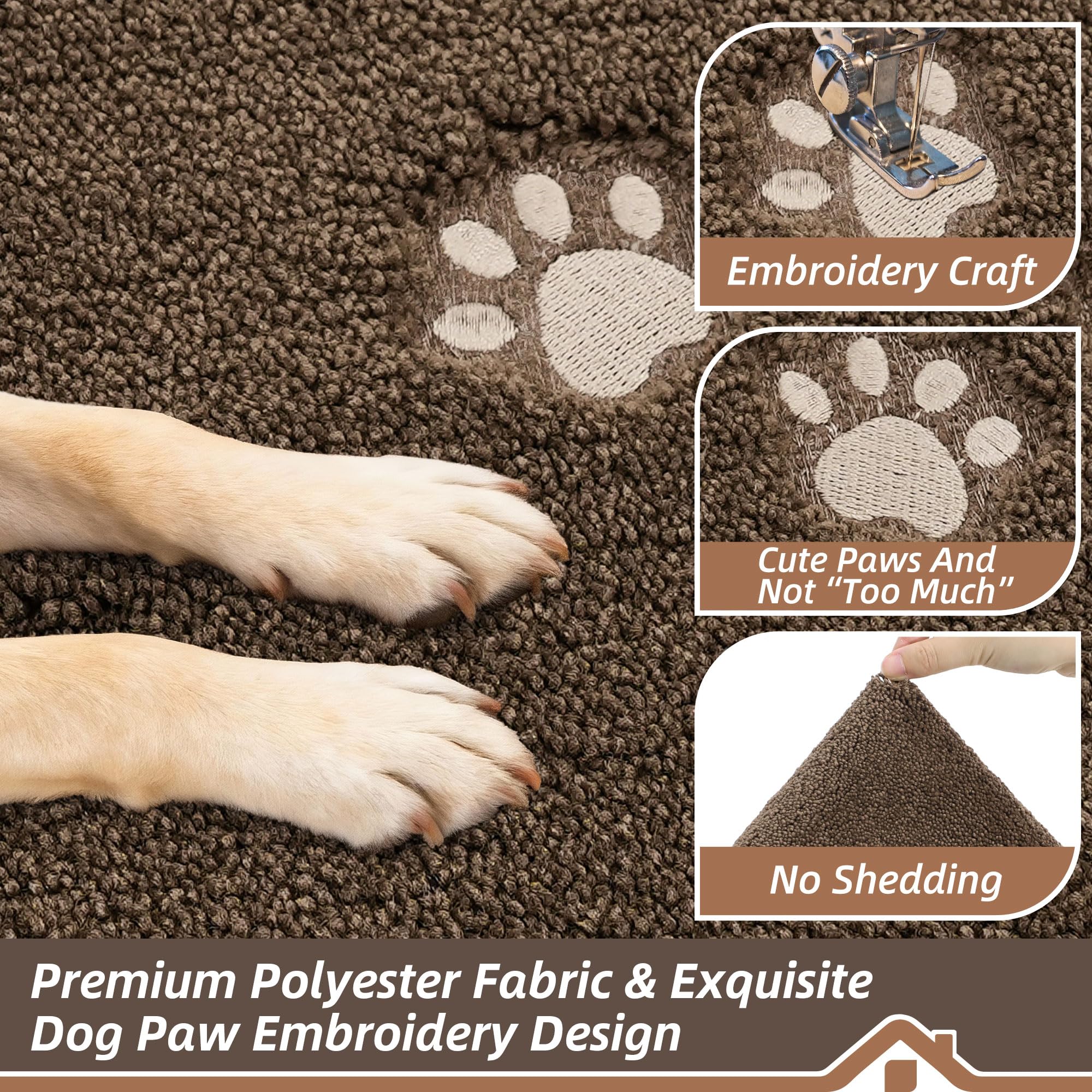 BEQHAUSE embroidered paw-pattern design adds pet-friendly style