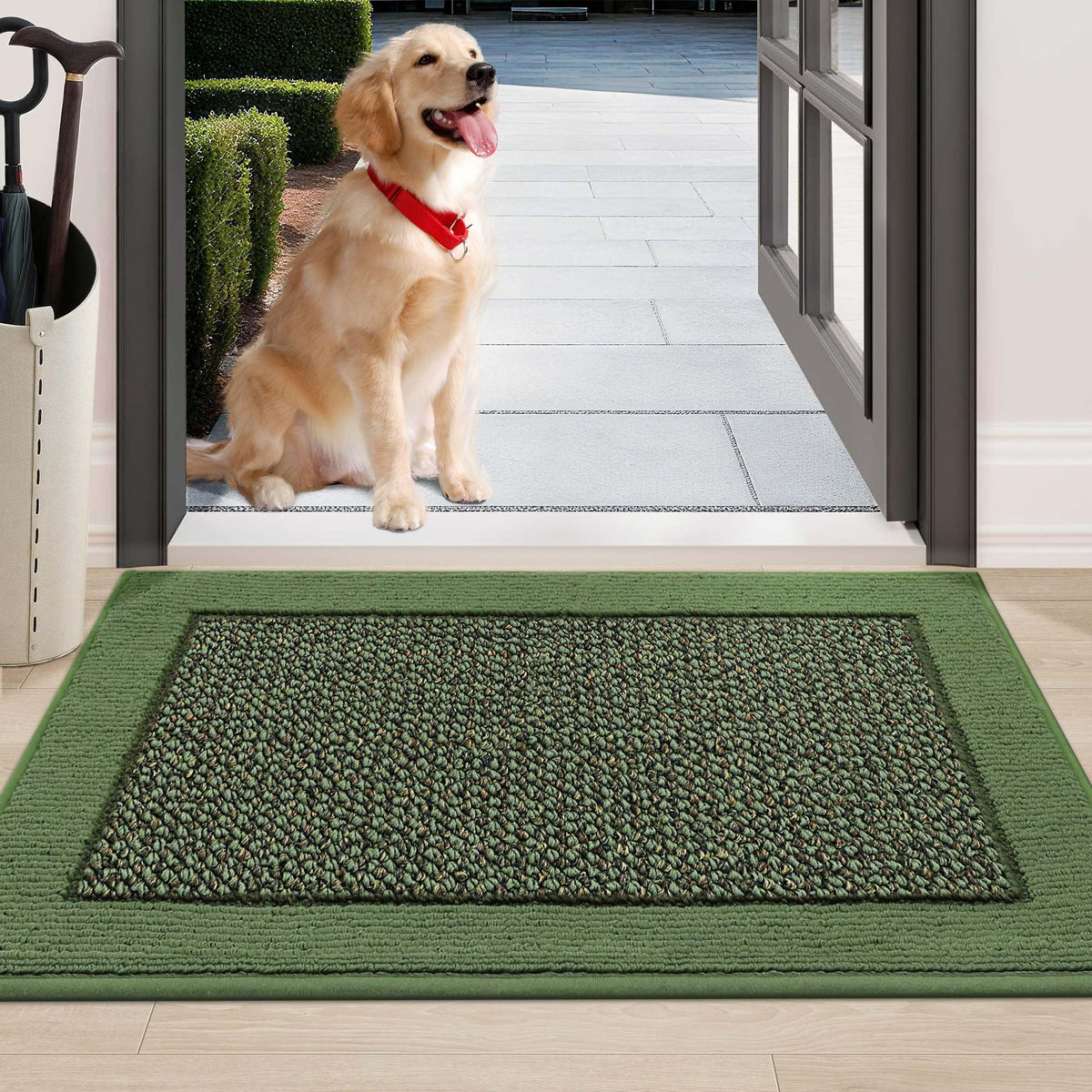 BEQHAUSE indoor door mat 24x36 front view traps dirt and moisture