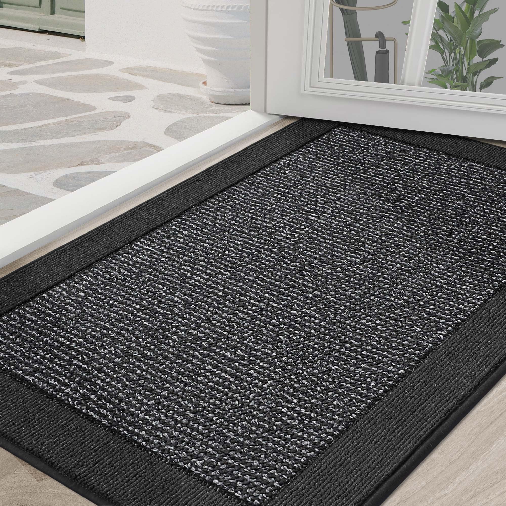 BEQHAUSE indoor door mat 36x60 traps dirt for cleaner entryways.