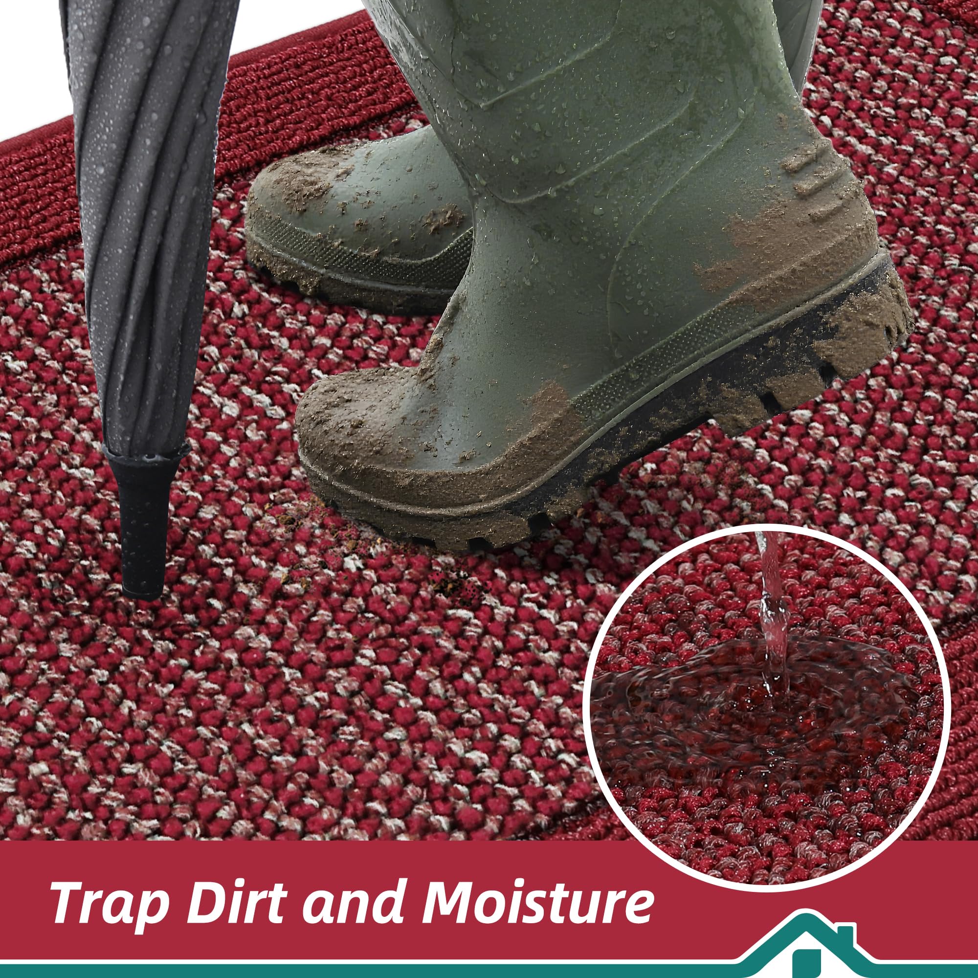 BEQHAUSE washable entry mat ready for quick cleanups after rain.