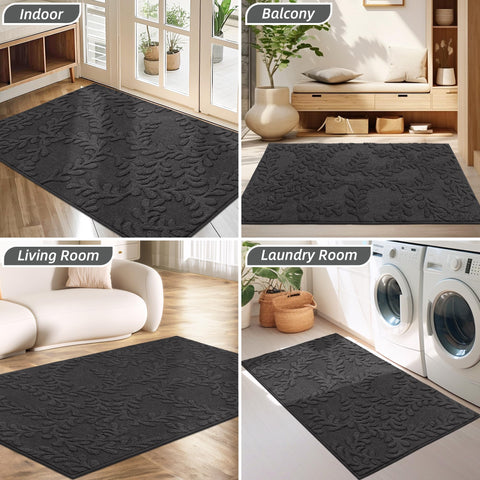 BEQHAUSE low-profile rug fits under doors without snagging