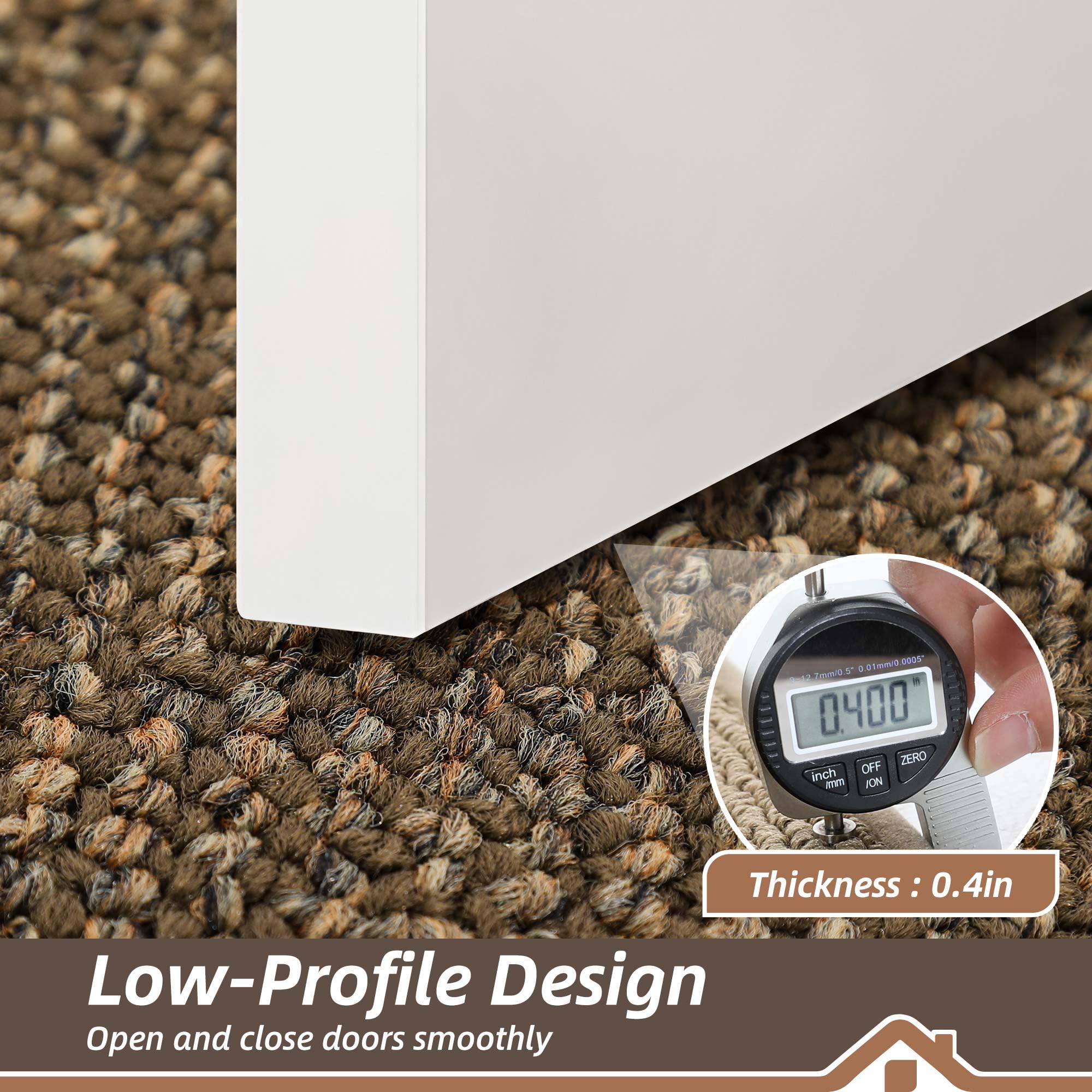BEQHAUSE low-profile 0.4 inch mat clears doors without snagging