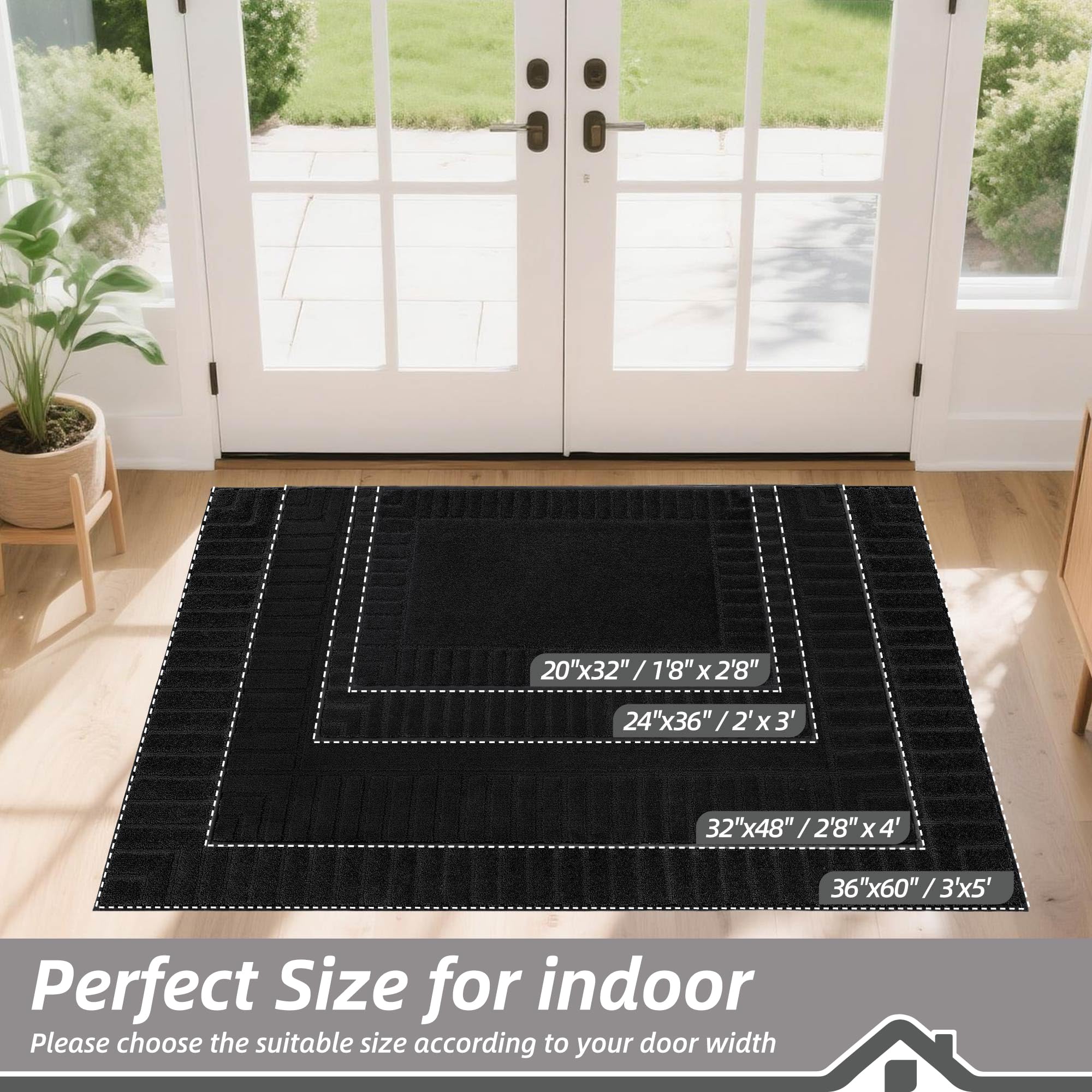 BEQHAUSE machine-washable mat for easy, thorough cleaning