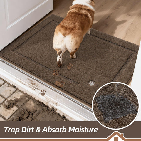 BEQHAUSE low-profile entry mat lies flat to prevent door snagging