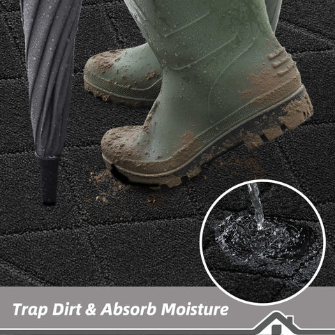 BEQHAUSE non-slip backing keeps the mat in place on floors.