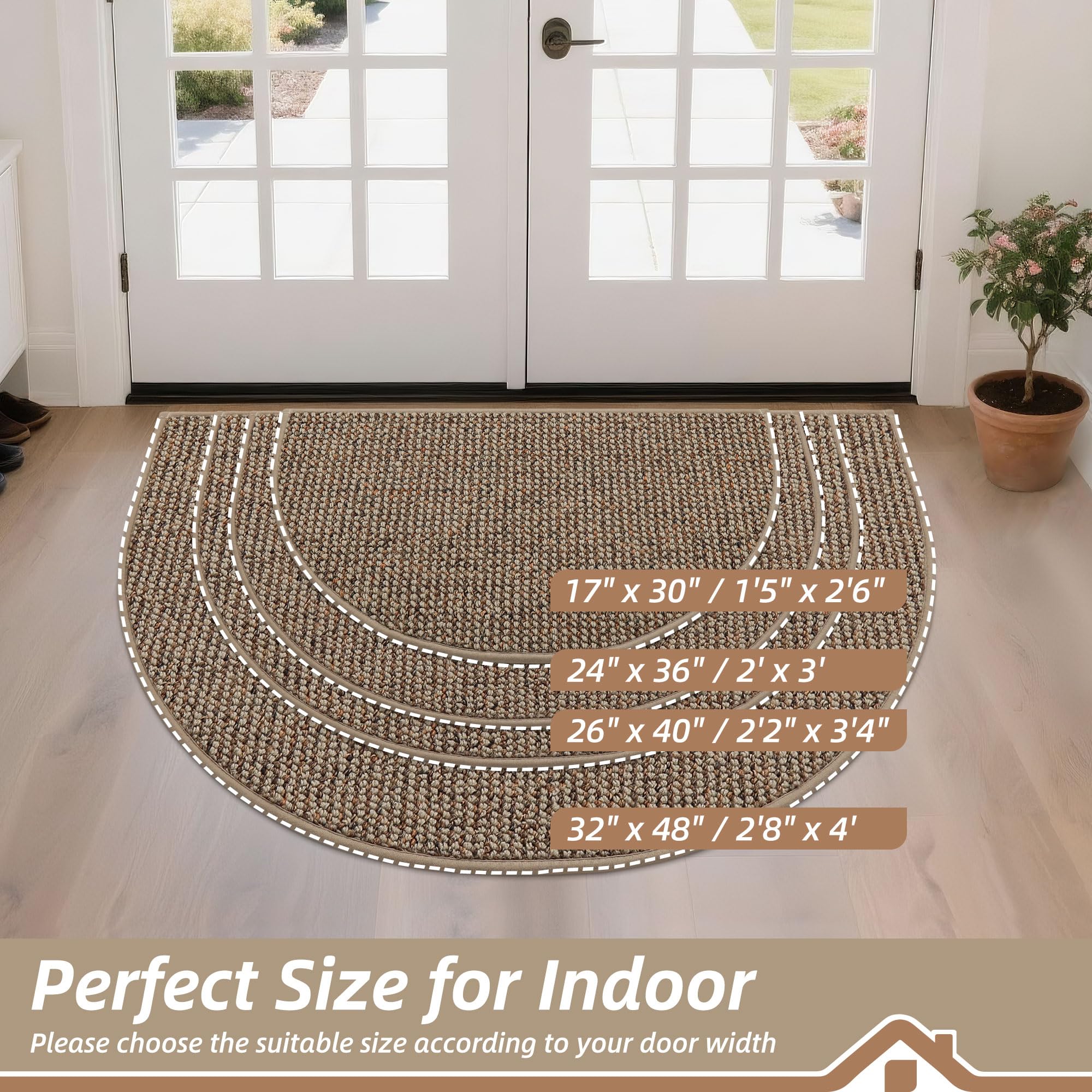 BEQHAUSE non-slip backing keeps the mat in place on dry floors.