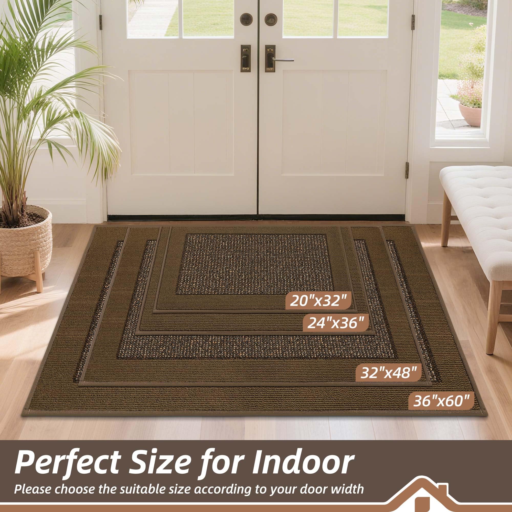 BEQHAUSE door mat with non-slip backing stays in place on indoor floors