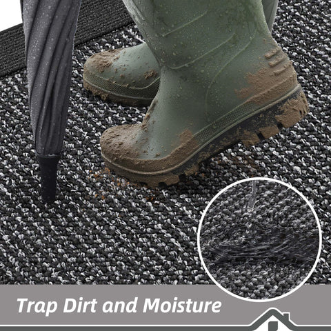 BEQHAUSE door mat with non-slip backing stays in place on dry floors