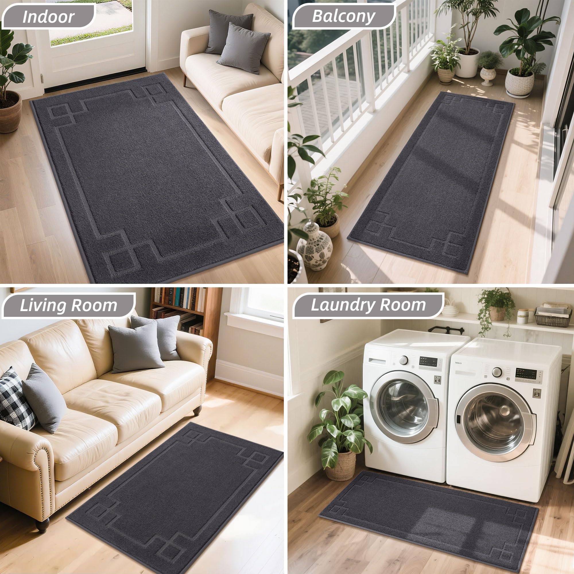 BEQHAUSE versatile entry rug suitable for front or back doors and indoor spaces.