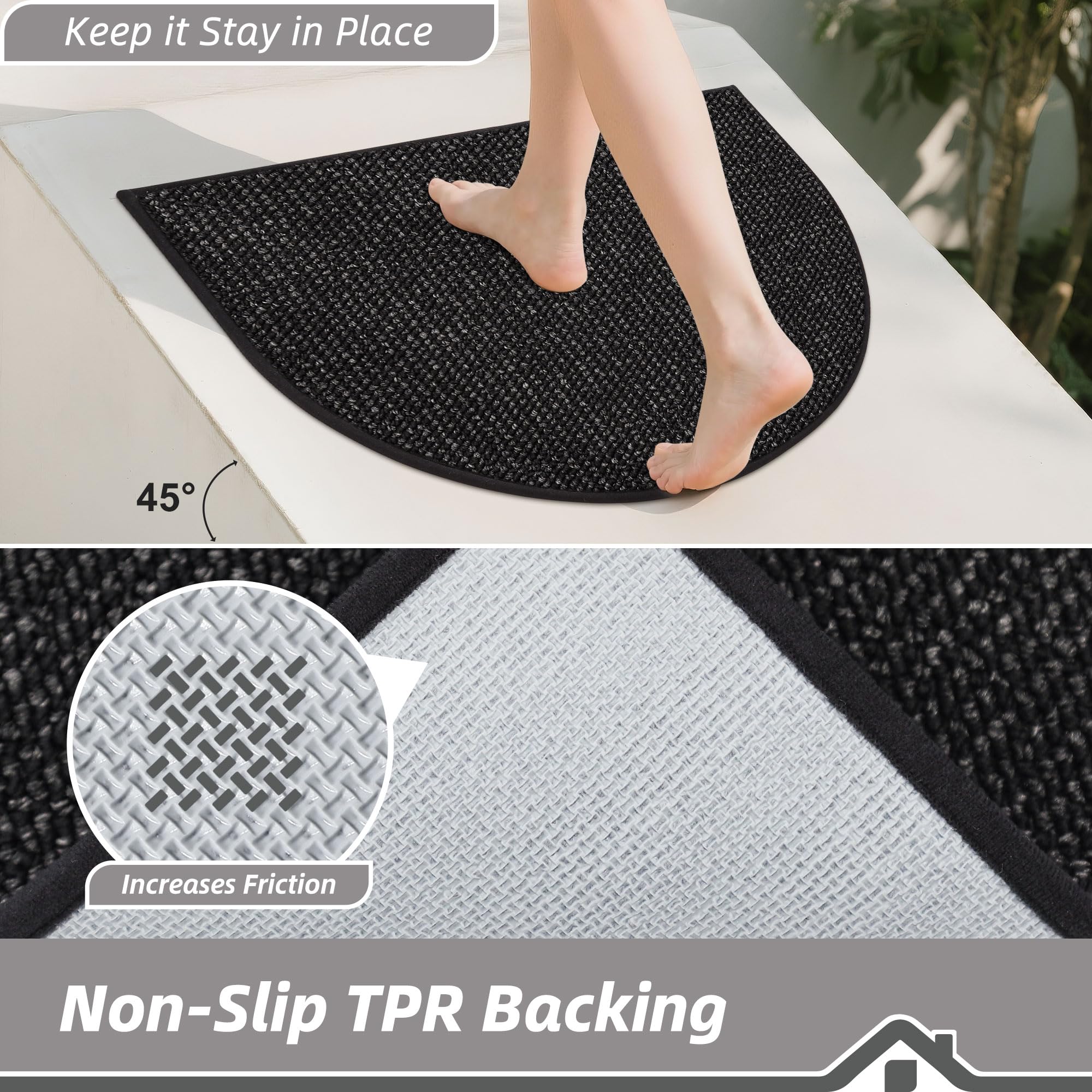 BEQHAUSE washable mat made from polypropylene for easy cleanup.