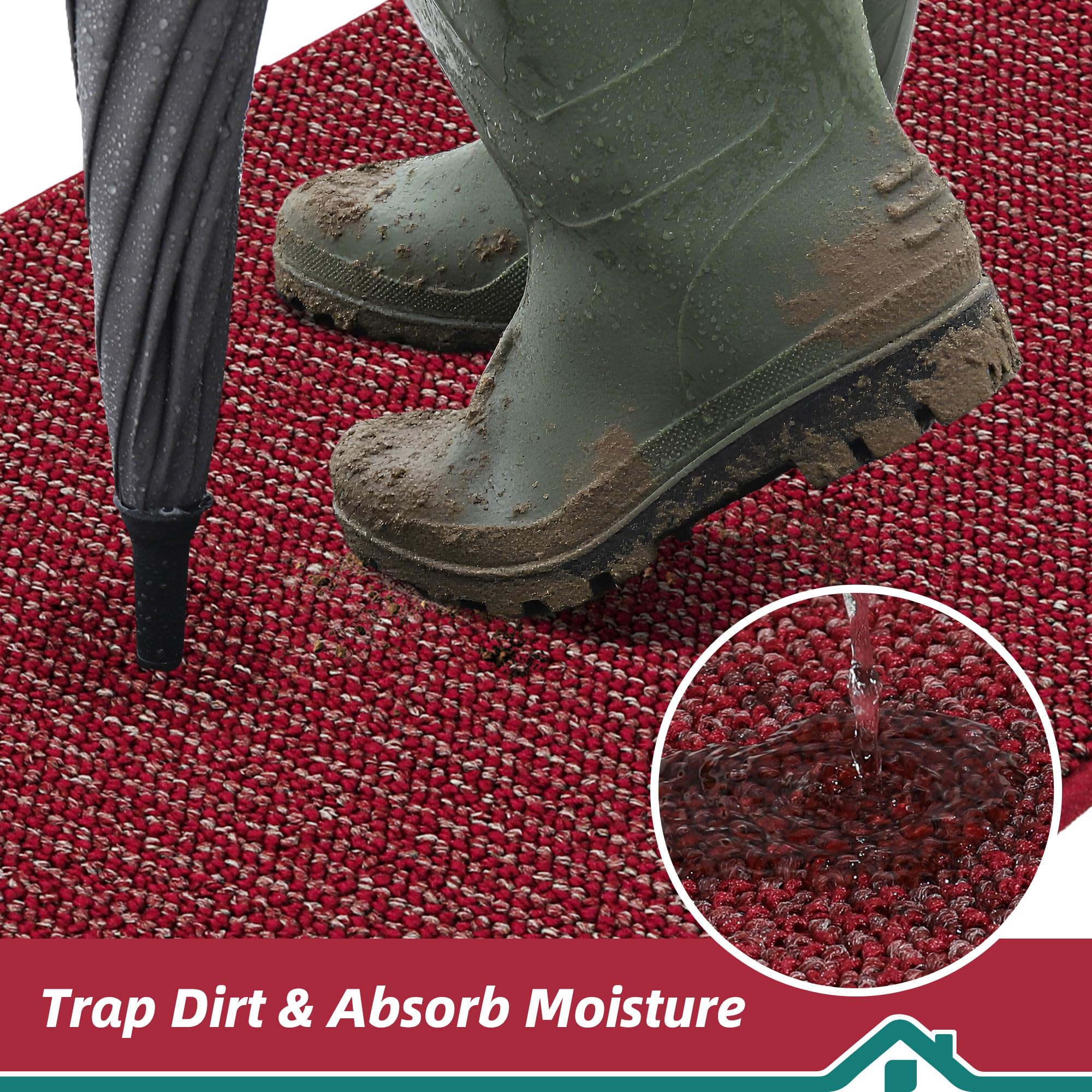 BEQHAUSE Dirt Trapper mat back features non-slip backing for secure placement
