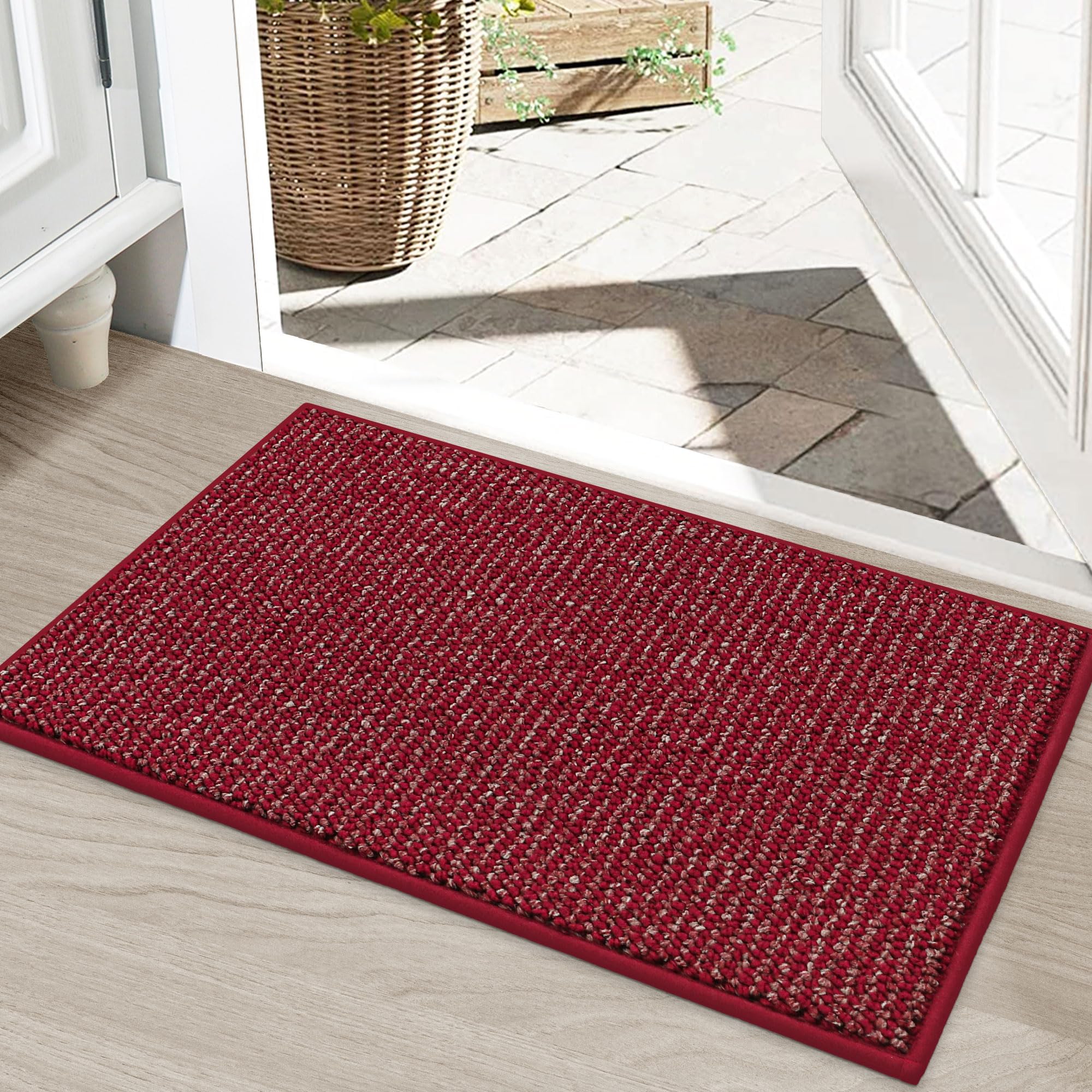 BEQHAUSE Dirt Trapper door mat front view with dense weave traps dirt
